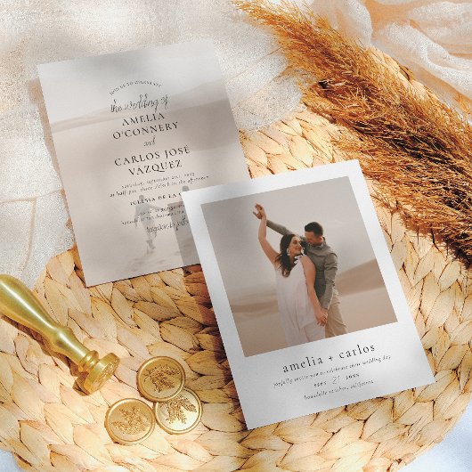 Budget Simple Typography Modern 2 Photo Wedding