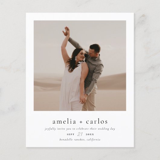 Budget Simple Typography Modern 2 Photo Wedding (Voorkant)