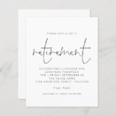 Budget Simple Typography Retirement Invitation (Voorkant / Achterkant)