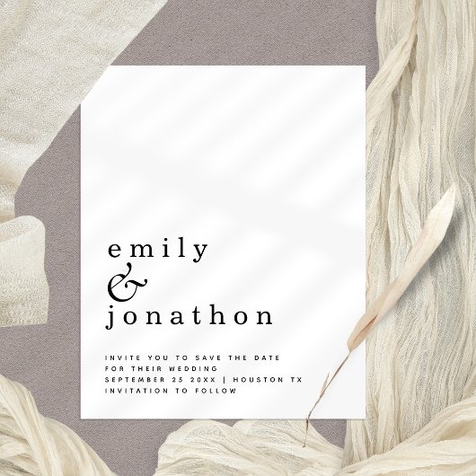 Budget Simple Typography Weddenschap Save the Date