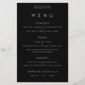 Budget Simple Typography White Black Wedding Menu (Voorkant)