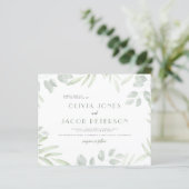 Budget Simple Waterverf Foliage Botanical Wedding (Staand voorkant)
