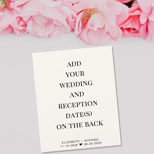 Budget Simple Weddenschap Reception Cream Uitnodig