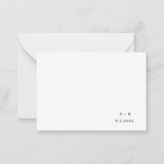 BUDGET Simple Weddenschap Save the Date Invitation Notitiekaartje (Achterkant)