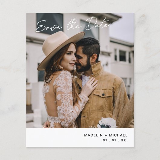 Budget Simple Weddenschap Save the Date QR Code Ph Flyer (Voorkant)