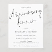 Budget Simple Wedding Jubileum Dinner Invite (Voorkant)