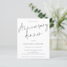 Budget Simple Wedding Jubileum Dinner Invite