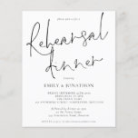 Budget Simple Wedding Rehearsal Dinner Invitation<br><div class="desc">Een alternatief voor een budget van 4, 5 x 5, 6-inch halfglanzend gewicht van 110 lbs, dat even dik is als een briefkaart (maar niet geschikt om als briefkaart te worden gebruikt). GELIEVE TE OPMERKEN ER IS ÉÉN uitnodiging per vel weergegeven in klassiek zwart-wit. Dit moderne ontwerp heeft elegant informeel...</div>