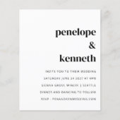 Budget Simple White Moderne Wedding Invitation (Voorkant)