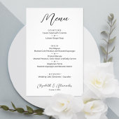 Budget Simple White Wedding Menu