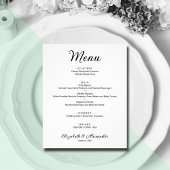 Budget Simple White Wedding Menu