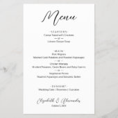 Budget Simple White Wedding Menu