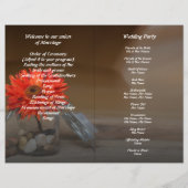 Budget Sinaasappel Bloem in Mason Jar Trouwprogram Flyer (Achterkant)