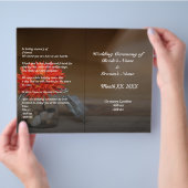 Budget Sinaasappel Bloem in Mason Jar Trouwprogram Flyer (Hand)