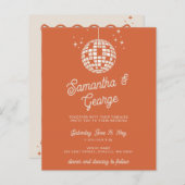 Budget Sinaasappel Foto Disco Bruiloft Uitnodiging (Voorkant / Achterkant)