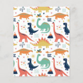 BUDGET Sinaasappel Groene Baby Dinosaur Leuk Baby Flyer (Achterkant)