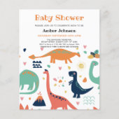 BUDGET Sinaasappel Groene Baby Dinosaur Leuk Baby Flyer (Voorkant)