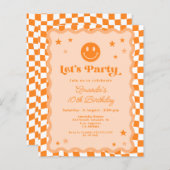 Budget Sinaasappel Happy Face Geruite Verjaardag I (Voorkant / Achterkant)