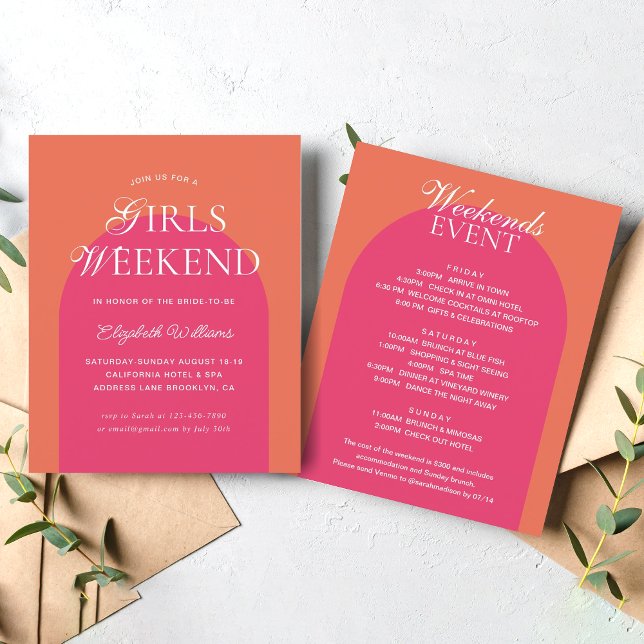 Budget Sinaasappel Roze Boog Meisjes Weekend Bache (Creator heeft geüpload)