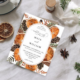 Budget Sinaasappels Rustieke Kerstbruiloft Flyer