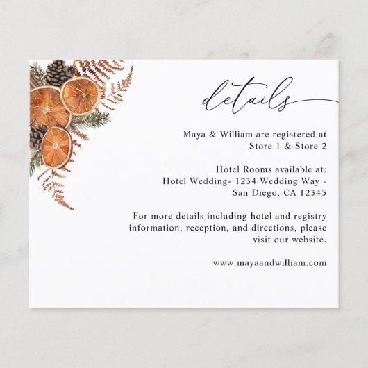 Budget Sinaasappels Rustieke vakantie Details Flyer (Voorkant)