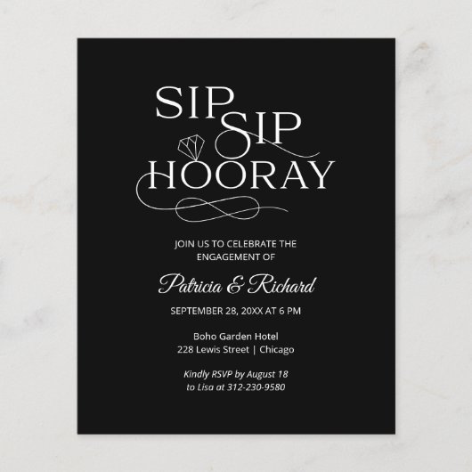 Budget Sip Sip Hooray Engagement Party (Voorkant)