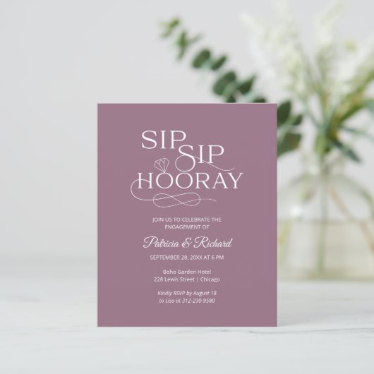 Budget Sip Sip Hooray Engagement Party (Staand voorkant)