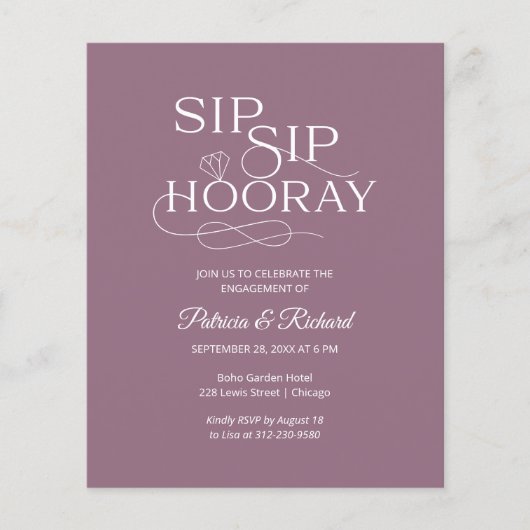 Budget Sip Sip Hooray Engagement Party (Voorkant)