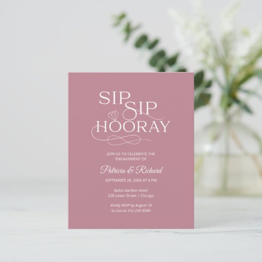 Budget Sip Sip Hooray Engagement Party (Staand voorkant)