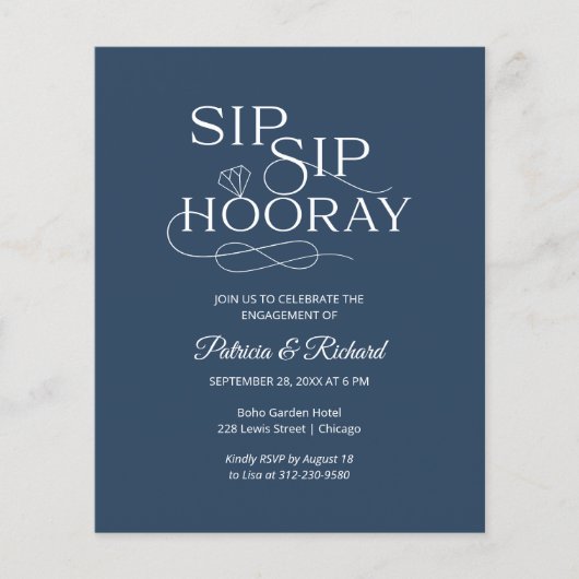 Budget Sip Sip Hooray Engagement Party (Voorkant)