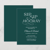 Budget Sip Sip Hooray Verloving Feest Uitnodiging (Voorkant / Achterkant)