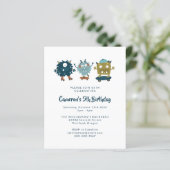 Budget Skateboard Monsters 5e verjaardag Uitnodigi (Staand voorkant)