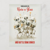 Budget Skeleton Thema Volwassen Halloween Uitnodig Briefkaart (Voorkant)