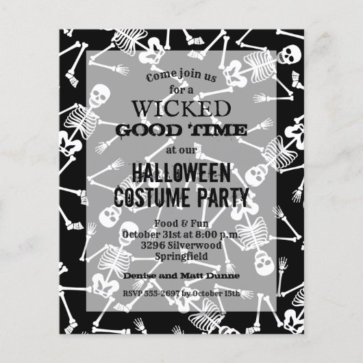 Budget Skeletons Halloween Invitation Flyer (Voorkant)