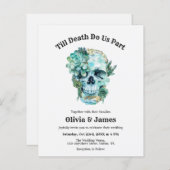 Budget Skull Gothic Halloween Uitnodiging (Voorkant / Achterkant)