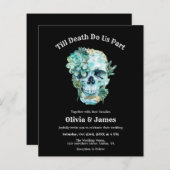 Budget Skull Gothic Halloween Uitnodiging (Voorkant / Achterkant)