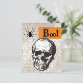BUDGET  Skull Halloween Kaart (Staand voorkant)