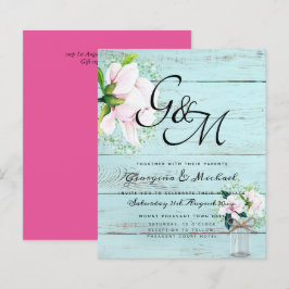 BUDGET Sletter Roze Magnolia Chic Trouw Uitnodigin