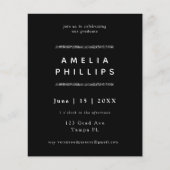 Budget Sliver Glitter Trendy Afstuderen nodigt uit (Voorkant)