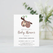 Budget Sloth Baby shower Boy Schattig Animal (Staand voorkant)