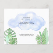 Budget Sloth Boy Baby shower per mail uitnodiging (Achterkant)