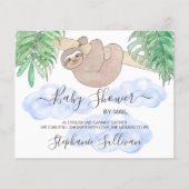 Budget Sloth Boy Baby shower per mail uitnodiging (Voorkant)