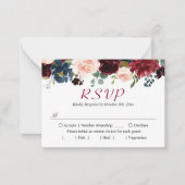 Budget Small RSVP | Blauwe bloem van de Rode marin Notitiekaartje (Voorkant)