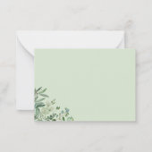Budget Small RSVP | Greenery Eucalyptus Leaves Notitiekaartje (Achterkant)