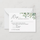 Budget Small RSVP | Greenery Eucalyptus Leaves Notitiekaartje (Voorkant)