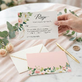 Budget Small Wedding RSVP | Blush roze bloemen Notitiekaartje