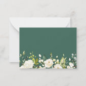 Budget Small Wedding RSVP | Witte rozenbloem Notitiekaartje (Achterkant)