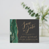 Budget Smaragd Agate 80ste Verjaardag Save the Dat (Staand voorkant)
