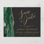 Budget Smaragd Agate 80ste Verjaardag Save the Dat (Voorkant)