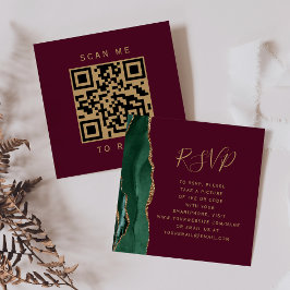 Budget Smaragd Agate Bourgondië Huwelijk QR Code R Informatiekaartje